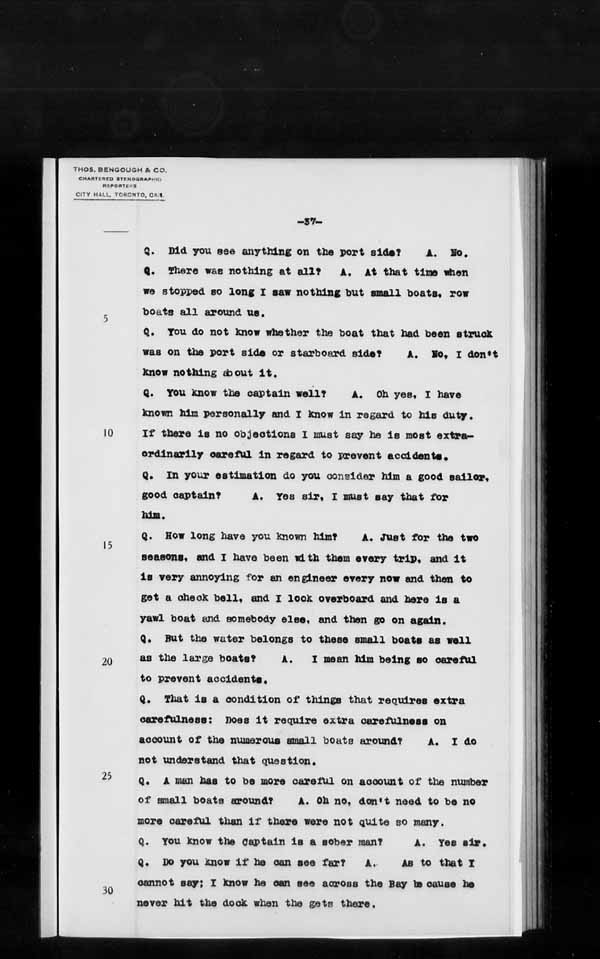 Wrecks, Casualties and Salvage - Formal Investigations - S.S. JOHN HANLAN and CECILIA