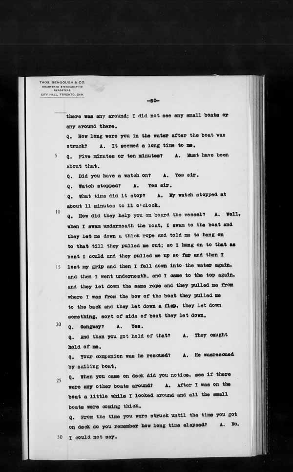 Wrecks, Casualties and Salvage - Formal Investigations - S.S. JOHN HANLAN and CECILIA