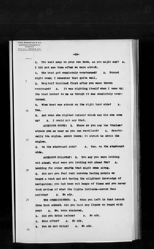 Wrecks, Casualties and Salvage - Formal Investigations - S.S. JOHN HANLAN and CECILIA