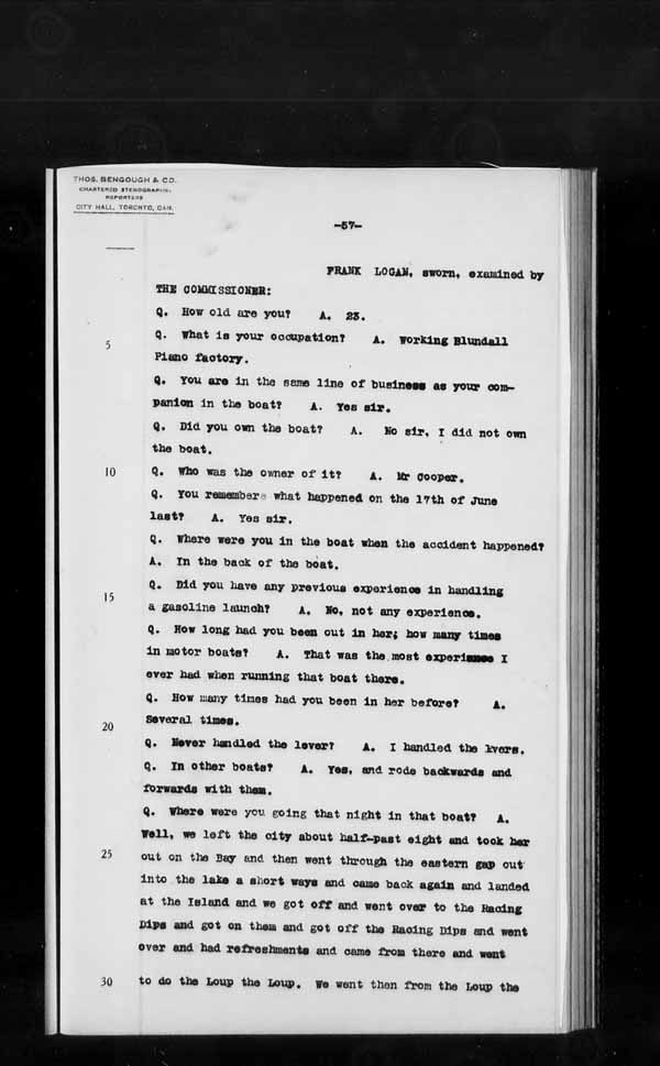 Wrecks, Casualties and Salvage - Formal Investigations - S.S. JOHN HANLAN and CECILIA