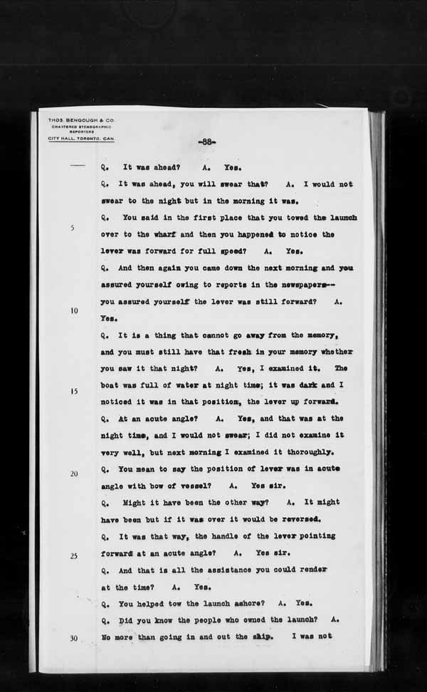 Wrecks, Casualties and Salvage - Formal Investigations - S.S. JOHN HANLAN and CECILIA