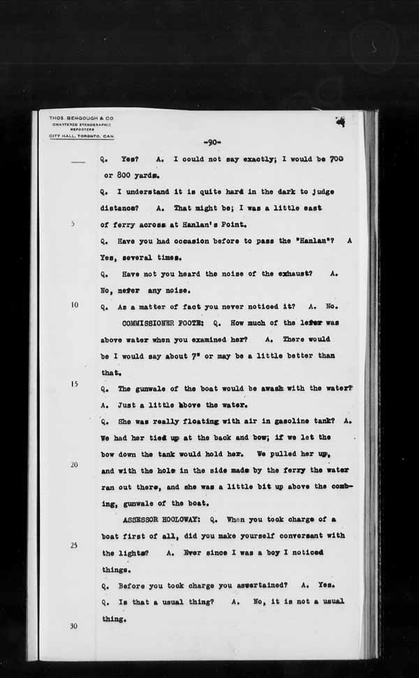 Wrecks, Casualties and Salvage - Formal Investigations - S.S. JOHN HANLAN and CECILIA