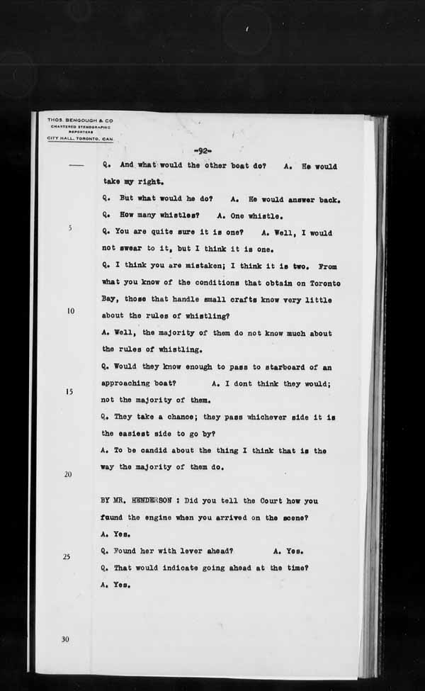 Wrecks, Casualties and Salvage - Formal Investigations - S.S. JOHN HANLAN and CECILIA