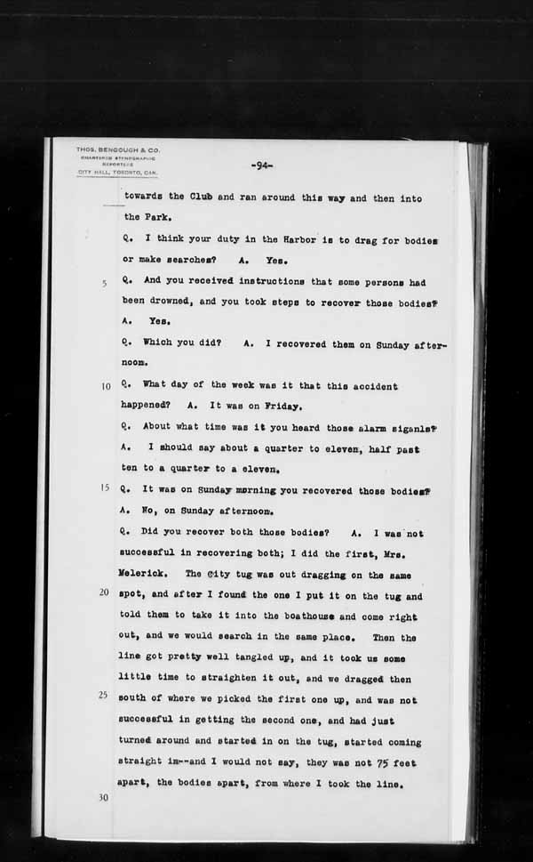 Wrecks, Casualties and Salvage - Formal Investigations - S.S. JOHN HANLAN and CECILIA