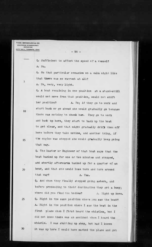Wrecks, Casualties and Salvage - Formal Investigations - S.S. JOHN HANLAN and CECILIA