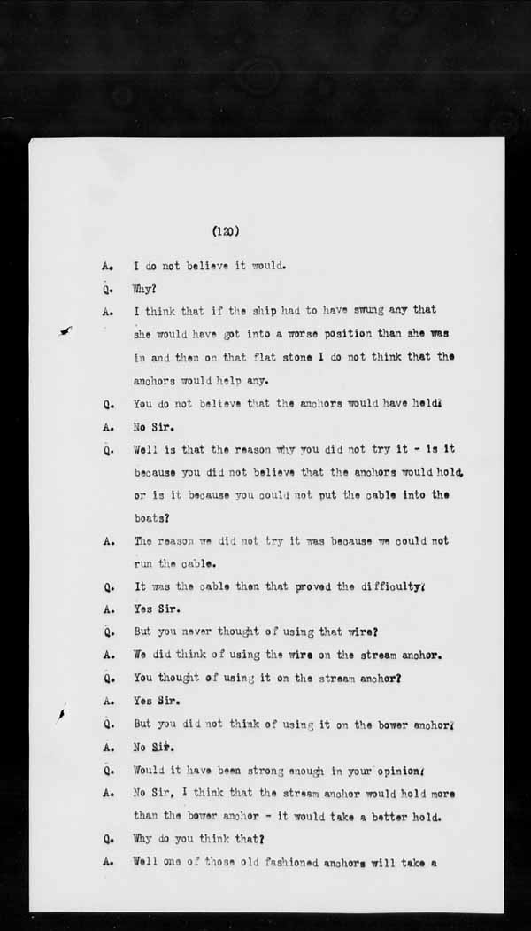 Wrecks, Casualties and Salvage - Formal Investigations - C.G.S. EARL GREY