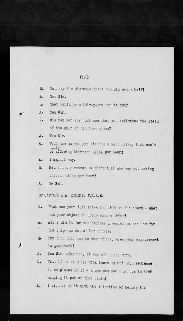 Wrecks, Casualties and Salvage - Formal Investigations - C.G.S. EARL GREY