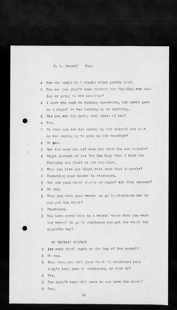 Wrecks, Casualties and Salvage - Formal Investigations - Collision Between FIELDING and T.W. COOPER