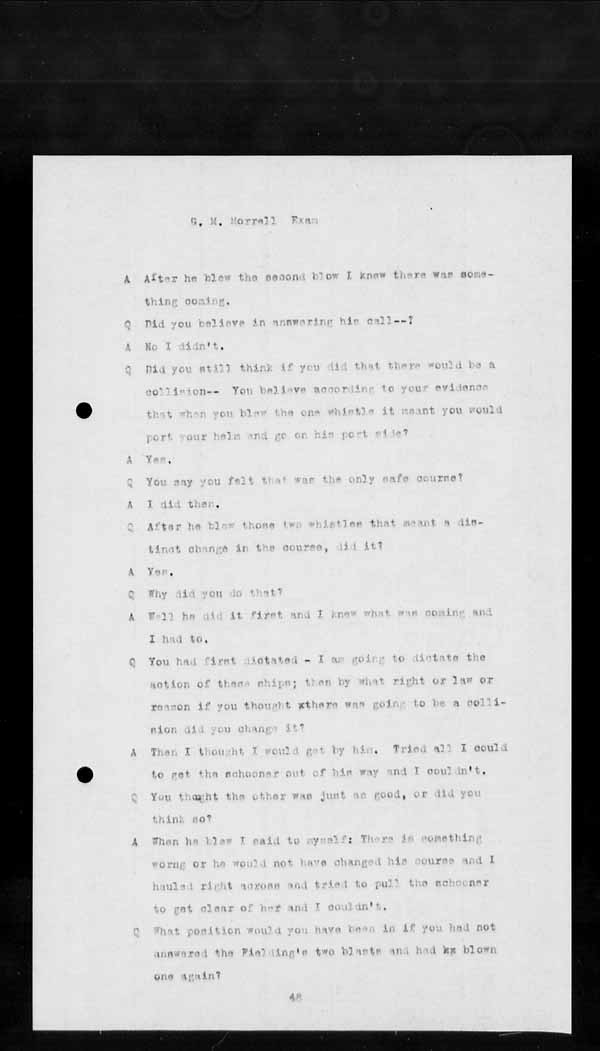 Wrecks, Casualties and Salvage - Formal Investigations - Collision Between FIELDING and T.W. COOPER