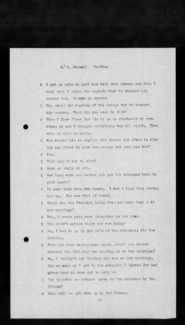 Wrecks, Casualties and Salvage - Formal Investigations - Collision Between FIELDING and T.W. COOPER
