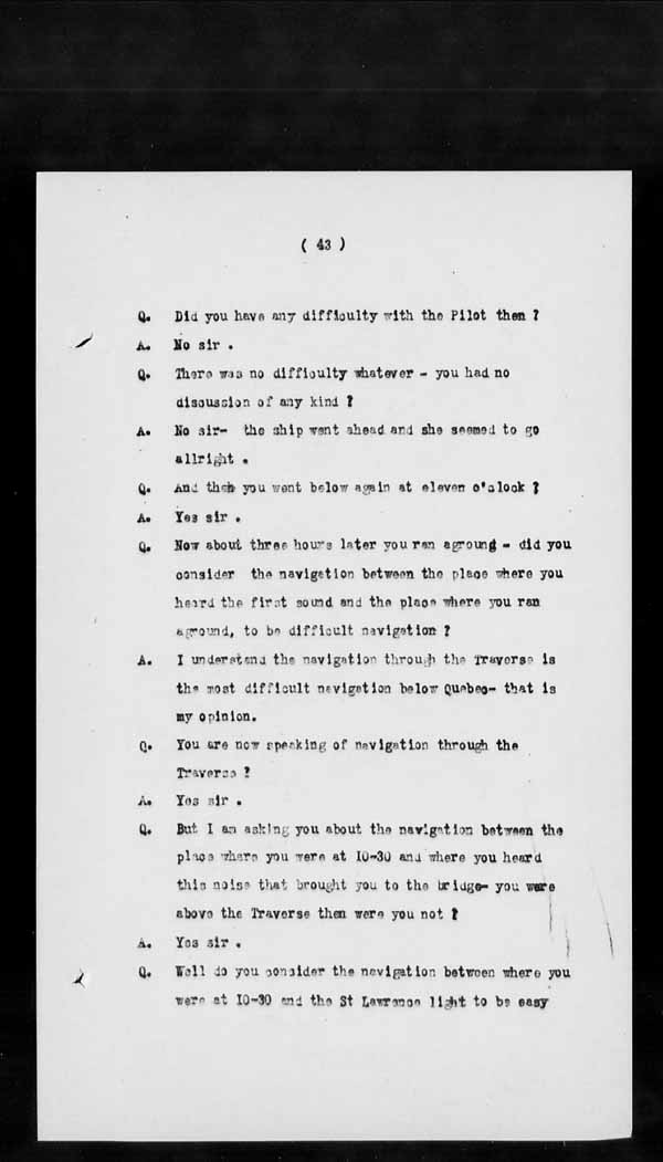 Wrecks, Casualties and Salvage - Formal Investigations - S.S. GLADSTONE