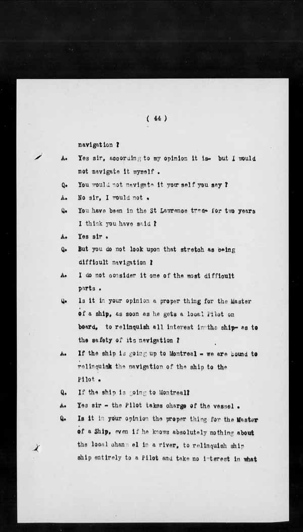 Wrecks, Casualties and Salvage - Formal Investigations - S.S. GLADSTONE