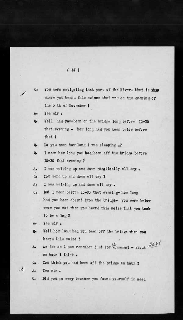 Wrecks, Casualties and Salvage - Formal Investigations - S.S. GLADSTONE