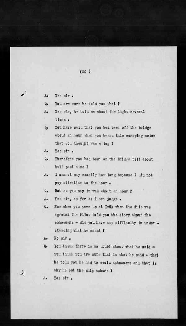Wrecks, Casualties and Salvage - Formal Investigations - S.S. GLADSTONE