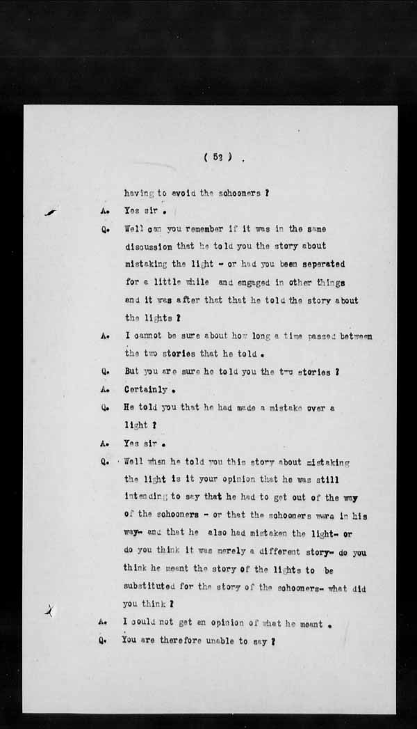 Wrecks, Casualties and Salvage - Formal Investigations - S.S. GLADSTONE