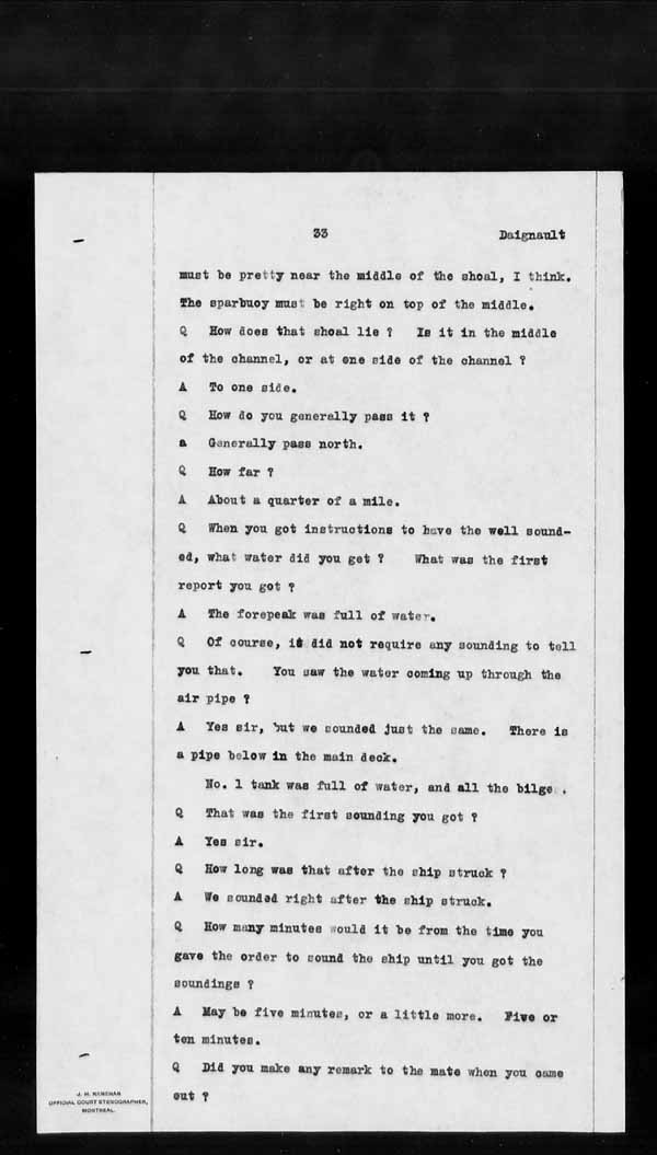 Wrecks, Casualties and Salvage - Formal Investigations - S.S. KEYSTORM