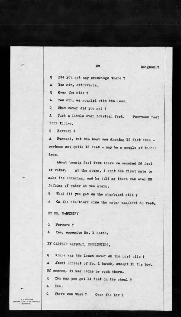 Wrecks, Casualties and Salvage - Formal Investigations - S.S. KEYSTORM