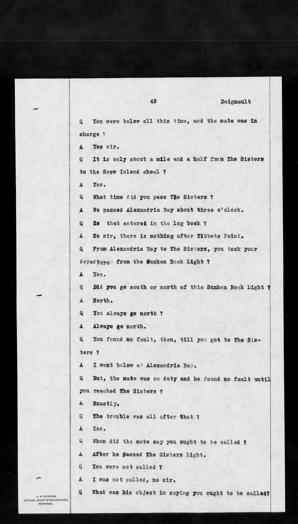 Wrecks, Casualties and Salvage - Formal Investigations - S.S. KEYSTORM