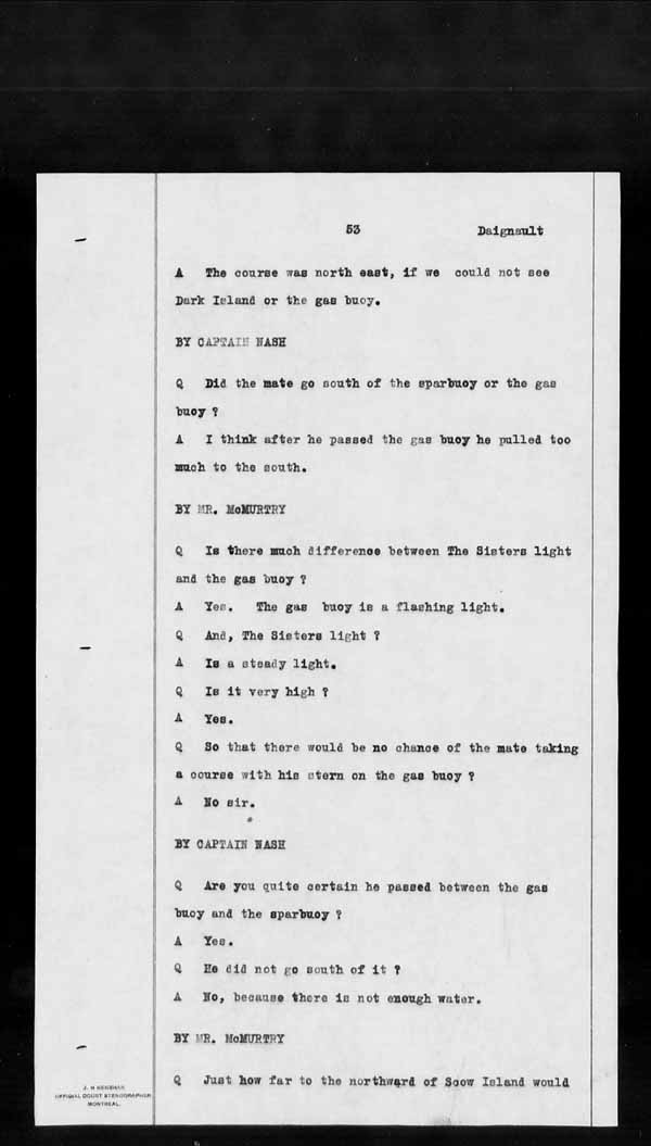 Wrecks, Casualties and Salvage - Formal Investigations - S.S. KEYSTORM