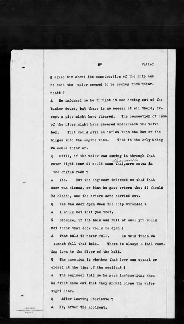 Wrecks, Casualties and Salvage - Formal Investigations - S.S. KEYSTORM