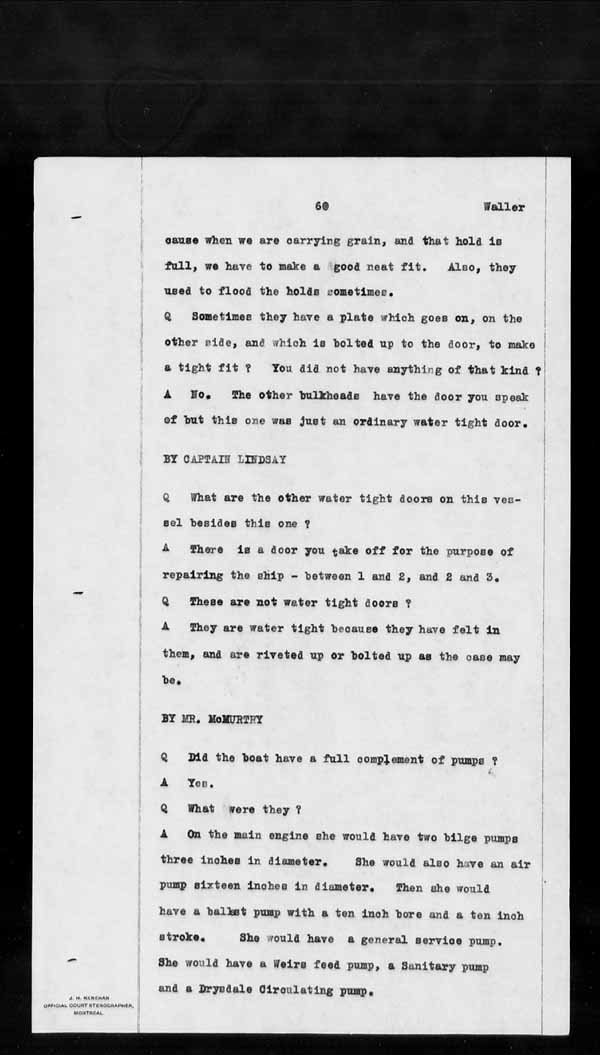 Wrecks, Casualties and Salvage - Formal Investigations - S.S. KEYSTORM