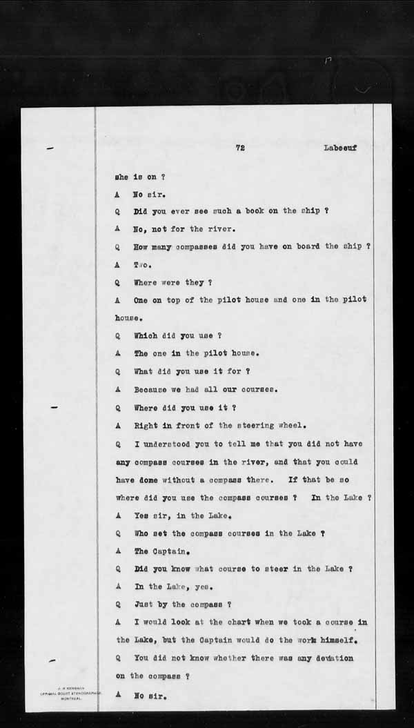 Wrecks, Casualties and Salvage - Formal Investigations - S.S. KEYSTORM