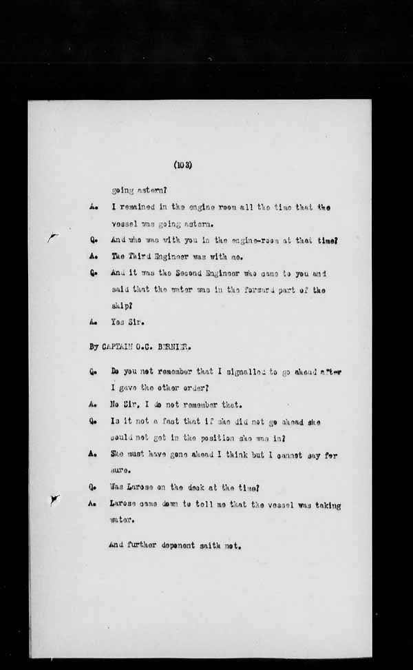 Wrecks, Casualties and Salvage - Formal Investigations - S.S. AMETHYST