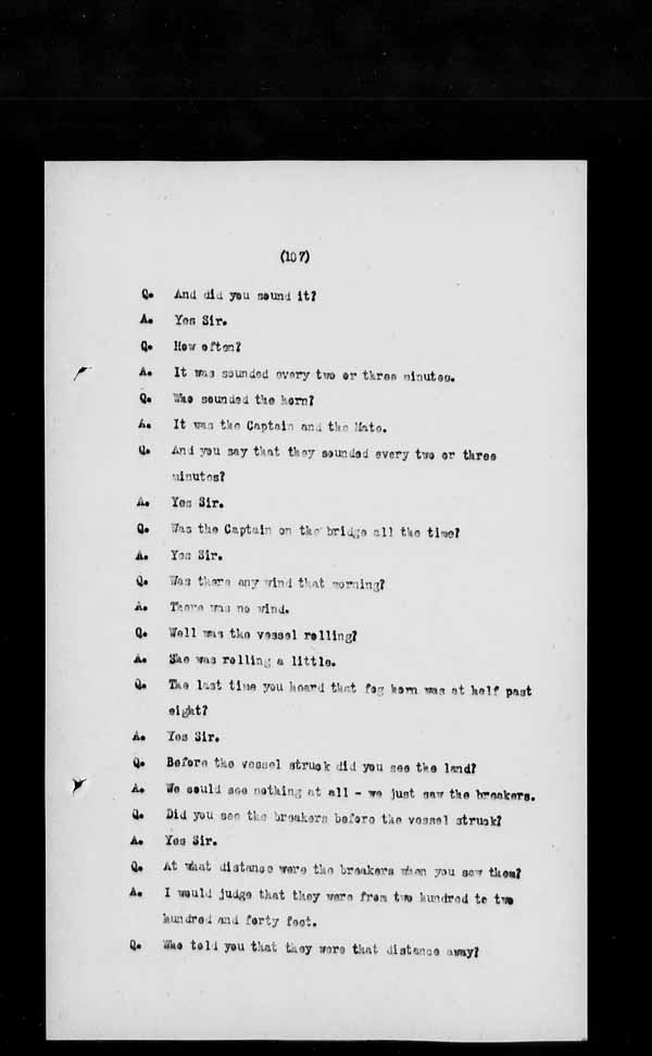 Wrecks, Casualties and Salvage - Formal Investigations - S.S. AMETHYST