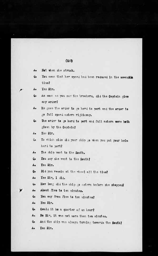 Wrecks, Casualties and Salvage - Formal Investigations - S.S. AMETHYST