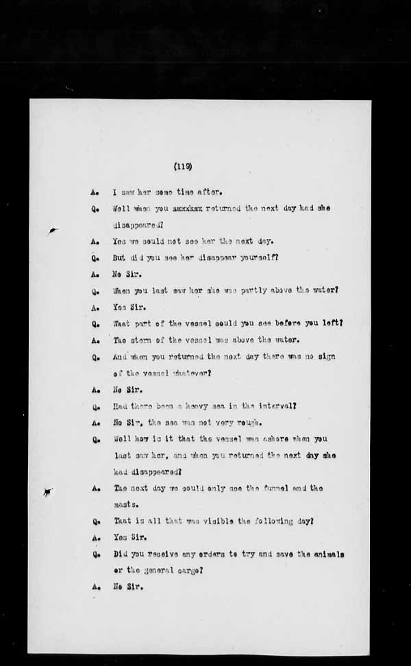Wrecks, Casualties and Salvage - Formal Investigations - S.S. AMETHYST