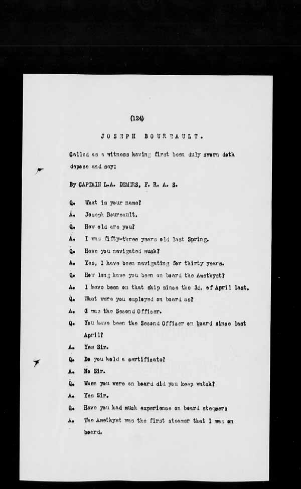 Wrecks, Casualties and Salvage - Formal Investigations - S.S. AMETHYST