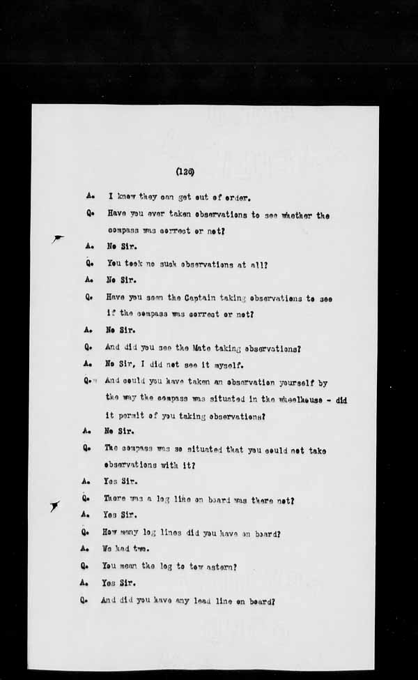 Wrecks, Casualties and Salvage - Formal Investigations - S.S. AMETHYST
