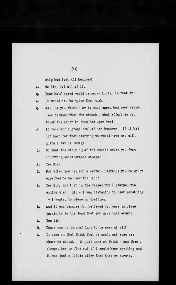 Wrecks, Casualties and Salvage - Formal Investigations - S.S. CAMBODIA