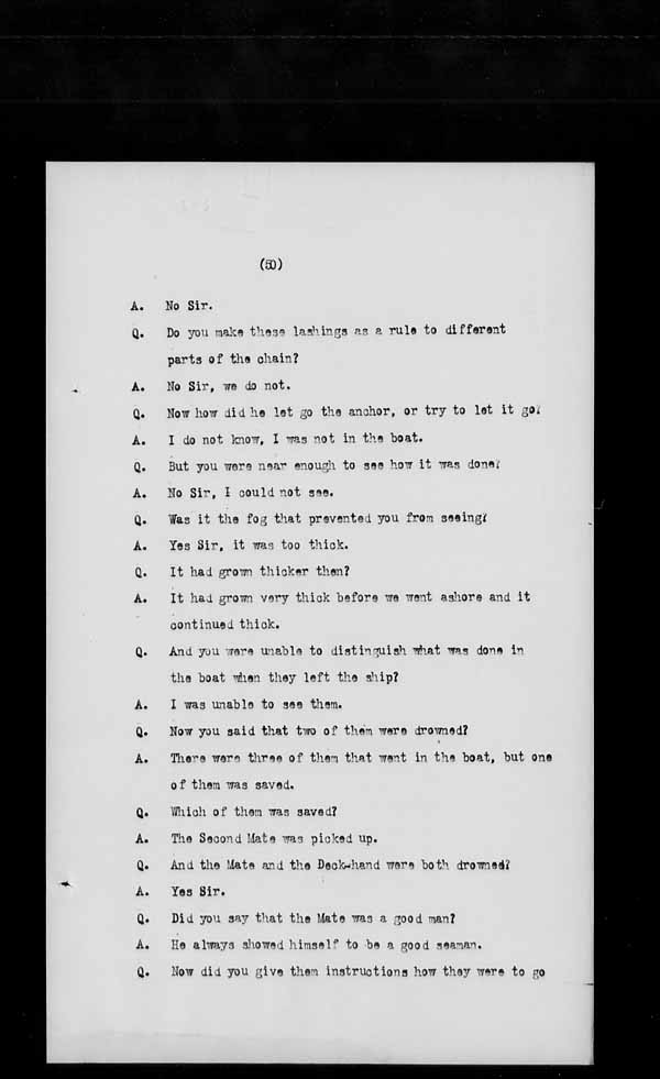 Wrecks, Casualties and Salvage - Formal Investigations - S.S. CAMBODIA