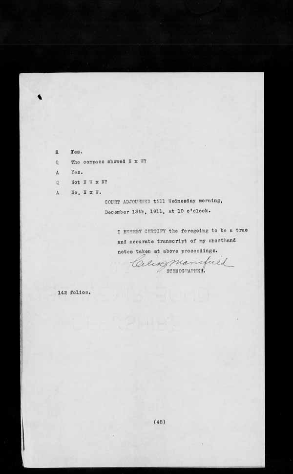 Wrecks, Casualties and Salvage - Formal Investigations - S.S. CELTIC