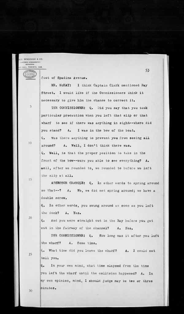 Wrecks, Casualties and Salvage - Formal Investigations - Collision Between S.S. T.G. CLARK and Launch LEONORE