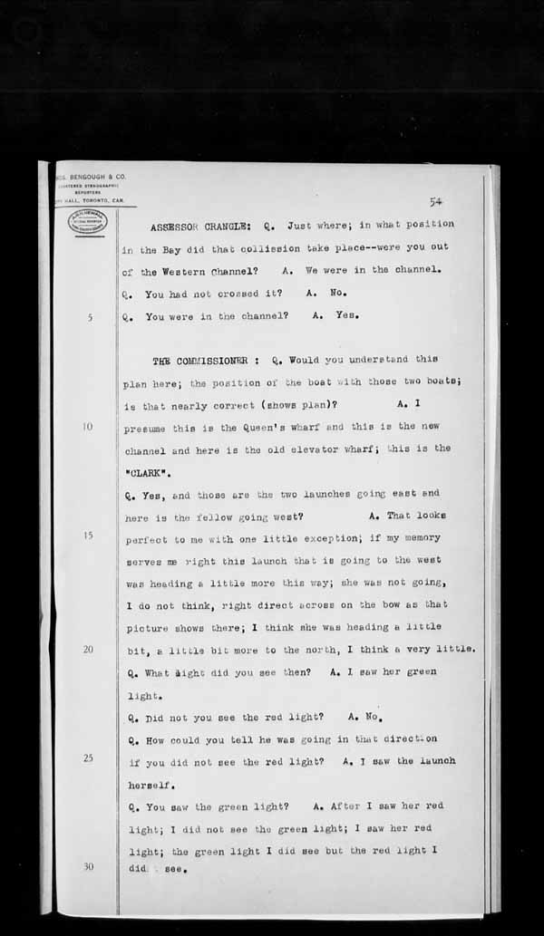 Wrecks, Casualties and Salvage - Formal Investigations - Collision Between S.S. T.G. CLARK and Launch LEONORE