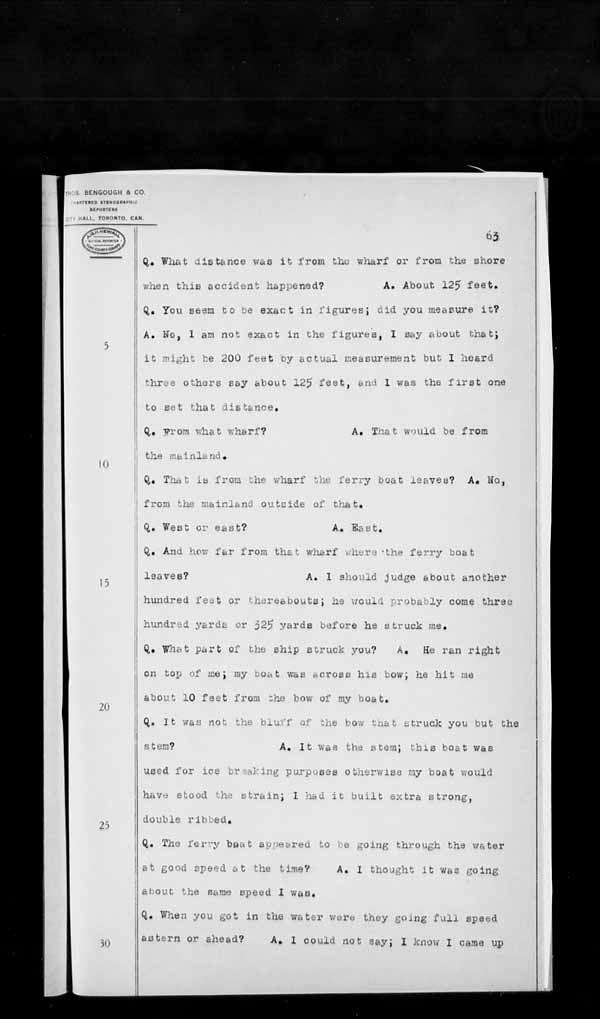 Wrecks, Casualties and Salvage - Formal Investigations - Collision Between S.S. T.G. CLARK and Launch LEONORE