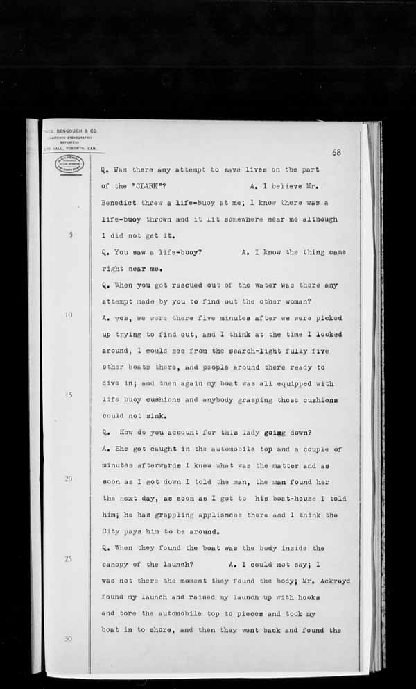 Wrecks, Casualties and Salvage - Formal Investigations - Collision Between S.S. T.G. CLARK and Launch LEONORE
