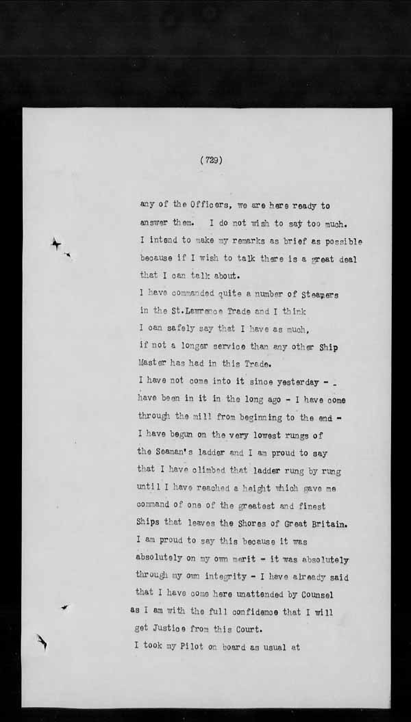 Wrecks, Casualties and Salvage - Formal Investigations - S.S. ROYAL GEORGE