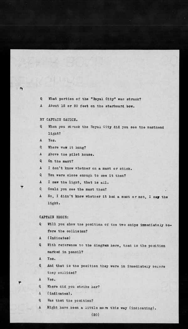Wrecks, Casualties and Salvage - Formal Investigations - Steam Tug STORM KING and ROYAL CITY