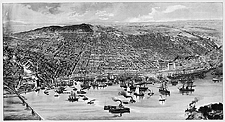 Bird's eye view of Montréal, by George Bishop and Ptg Co. Ltd, 1889