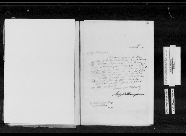 Title: Sir John Thompson fonds - Letterbooks - Mikan Number: 123657 - Microform: c-10571