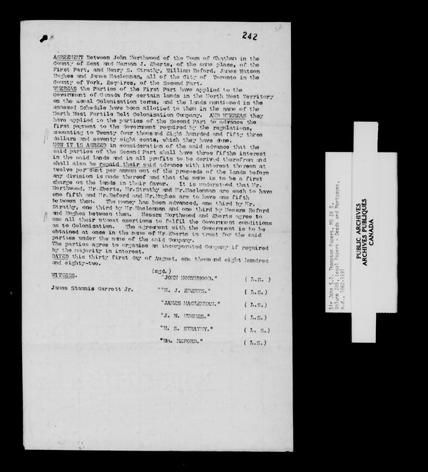 Title: Sir John Thompson fonds - Diary and Other Material - Mikan Number: 123663 - Microform: c-10707