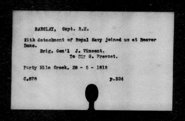 Title: British Military and Naval Records (RG 8, C Series) - INDEX ONLY - Mikan Number: 105012 - Microform: c-11793