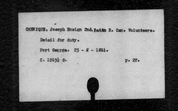 Titre : Archives militaires et navales britanniques (RG 8, srie C) - INDEX SEULEMENT - N d'enregistrement Mikan : 105012 - Microforme : c-11800