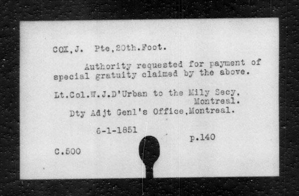 Titre : Archives militaires et navales britanniques (RG 8, srie C) - INDEX SEULEMENT - N d'enregistrement Mikan : 105012 - Microforme : c-11804