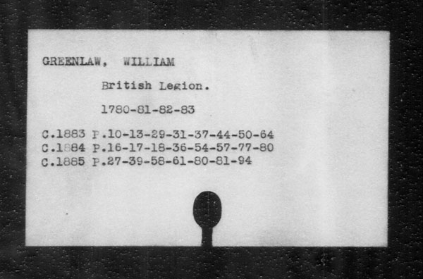 Title: British Military and Naval Records (RG 8, C Series) - INDEX ONLY - Mikan Number: 105012 - Microform: c-11818