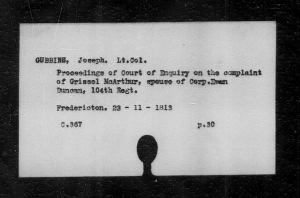 Titre : Archives militaires et navales britanniques (RG 8, srie C) - INDEX SEULEMENT - N d'enregistrement Mikan : 105012 - Microforme : c-11819