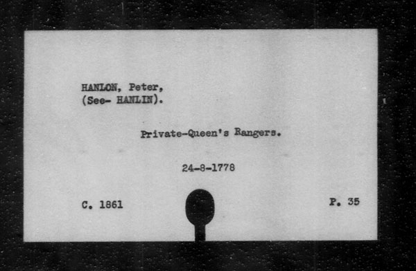 Title: British Military and Naval Records (RG 8, C Series) - INDEX ONLY - Mikan Number: 105012 - Microform: c-11819
